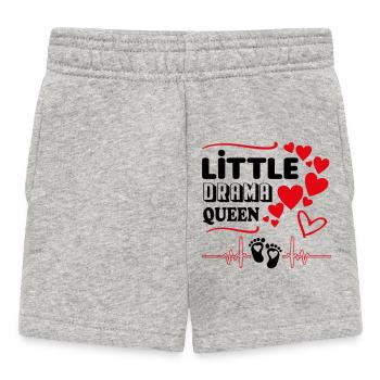 Little Drama Queen Girl Baby Sayings Heart - Baby Shorts - heather grey - Front