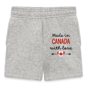 Fabriqué au Canada avec amour – Vêtements pour bébé - Short Bébé - gris chiné - Devant
