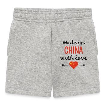 Made in China with Love – Baby Clothes - Baby Shorts - heather grey - Front