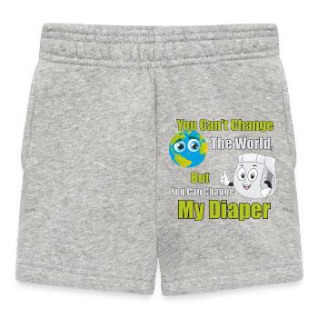 Du kannst die Welt nicht verändern, ändere meine Windel, Baby. - Baby Shorts - Grau meliert - Vorne