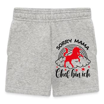 Sorry Mama Chef bin ich Einhorn Babysprüche - Baby Shorts - Grau meliert - Vorne