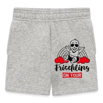 Frischling On Tour Regenbogen Babysprüche - Baby Shorts - Grau meliert - Vorne