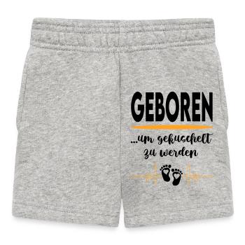 Geboren, um gekuschelt zu werden Babysprüche - Baby Shorts - Grau meliert - Vorne