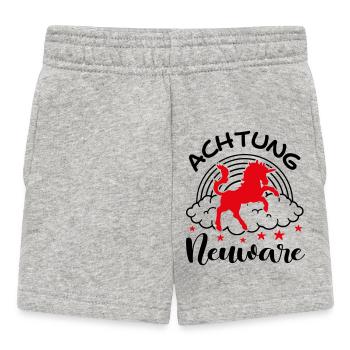 Achtung Neuware Einhorn Unicorn Babysprüche - Baby Shorts - Grau meliert - Vorne