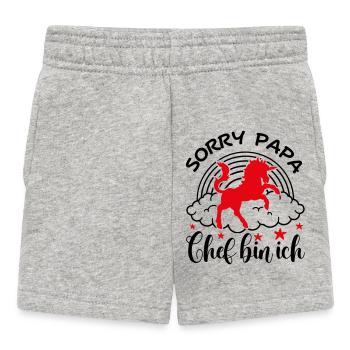 Sorry Papa Chef bin ich Einhorn Babysprüche - Baby Shorts - Grau meliert - Vorne