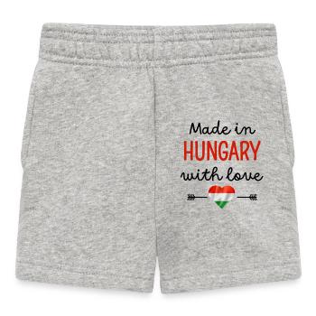 Fabriqué en Hongrie avec amour – Vêtements pour bébé - Short Bébé - gris chiné - Devant