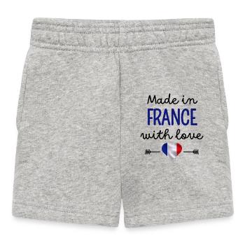 Made in France with Love – Baby Clothes - Baby Shorts - heather grey - Front