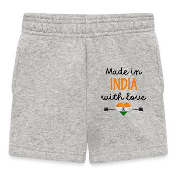 Fabriqué en Inde avec amour – Vêtements pour bébé - Short Bébé - gris chiné - Devant