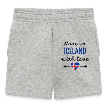 Made in Iceland with Love – Baby Clothes - Baby Shorts - heather grey - Front