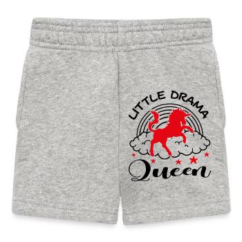 Little Drama Queen Girl Baby Sayings Unicorn - Baby Shorts - heather grey - Front