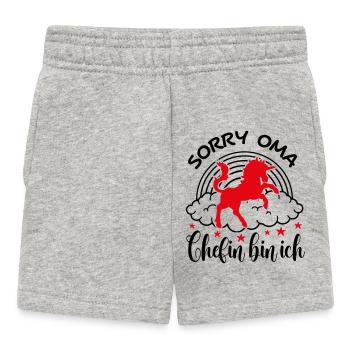 Sorry Oma Chefin bin ich Einhorn Babysprüche - Baby Shorts - heather grey - Front