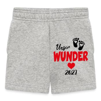 Our Miracle 2027 Baby Sayings Heart Small - Baby Shorts - heather grey - Front