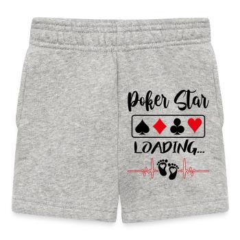 Poker Star Loading Baby Sayings Playing Cards - Baby Shorts - heather grey - Front