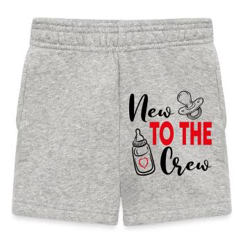 New to the Crew Baby Sayings Nipple Milk Bottle - Baby Shorts - heather grey - Front