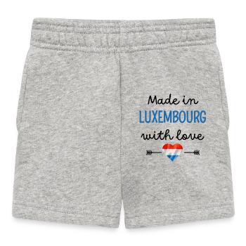 Fabriqué au Luxembourg avec amour – Vêtements pour bébé - Short Bébé - gris chiné - Devant