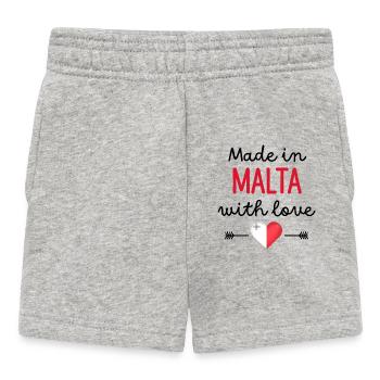 Fabriqué à Malte avec amour – Vêtements pour bébé - Short Bébé - gris chiné - Devant