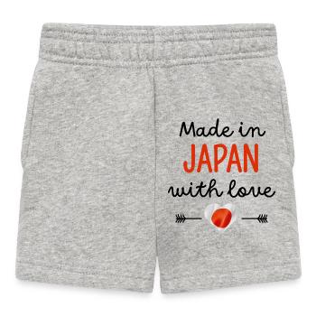 Fabriqué au Japon avec amour – Vêtements pour bébé - Short Bébé - gris chiné - Devant