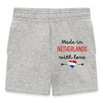 Fabriqué aux Pays-Bas avec amour – Vêtements pour bébé - Short Bébé - gris chiné - Devant