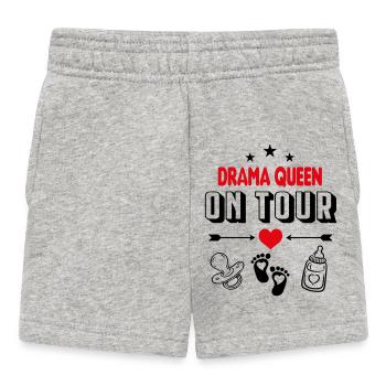 Dramaqueen on Tour Baby Sayings Princess Queen - Baby Shorts - heather grey - Front
