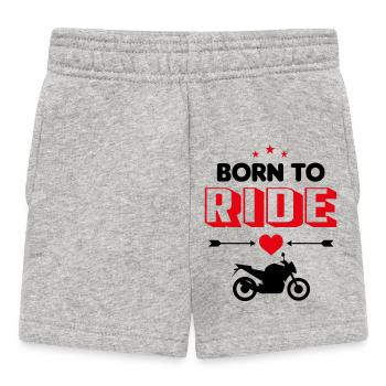 Né pour faire de la moto Bébé Dictons Biberon de lait - Short Bébé - gris chiné - Devant