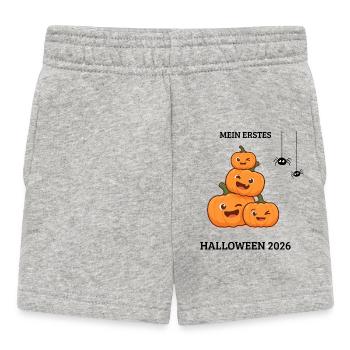 Mein erstes Halloween 2026 Baby Kürbis - Baby Shorts - Grau meliert - Vorne