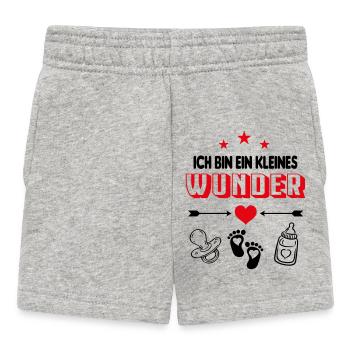 Kleines Wunder Babysprüche Lustig - Baby Shorts - Grau meliert - Vorne