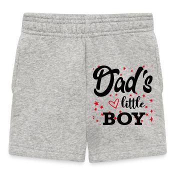 Dad's Little Boy Dad's Little Boy Baby Sayings - Baby Shorts - heather grey - Front