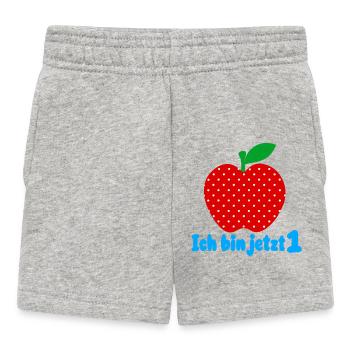 Ich bin jetzt 1 Apfel - Baby Shorts - Grau meliert - Vorne