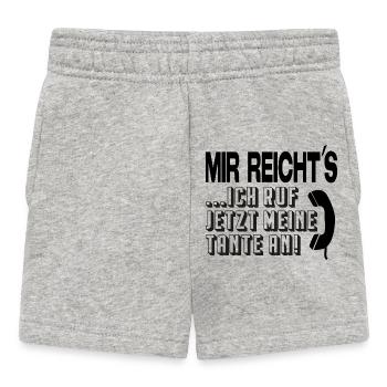 Ich ruf jetzt meine Tante an Babysprüche Säugling - Baby Shorts - Grau meliert - Vorne