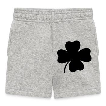 Vierblättriges Kleeblatt - Baby Shorts - Grau meliert - Vorne