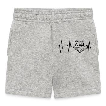 Herzschlag Bücherwelt Buch Puls Lesen Leser Symbol - Baby Shorts - Grau meliert - Vorne