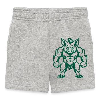 Wildschwein Comic - Baby Shorts - Grau meliert - Vorne