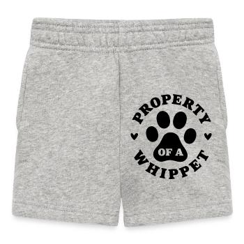 Eigentum eines Whippets - Baby Shorts - Grau meliert - Vorne