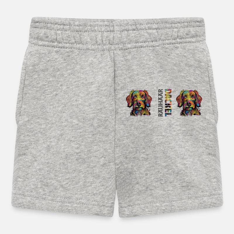 Wire-haired dachshund - Baby Shorts - heather grey