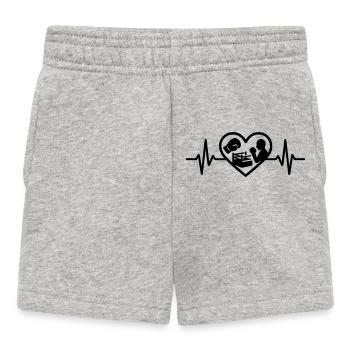 Boxe Cœur Gant Ring Silhouette - Short Bébé - gris chiné - Devant