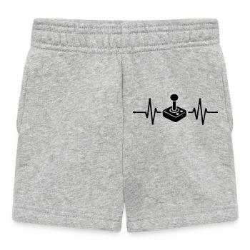 Heartbeat Gamer, Game Controller Line Art Design - Baby Shorts - heather grey - Front