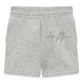 Running Heartbeat Pulse Minimalist Design - Baby Shorts - Grau meliert - Vorne