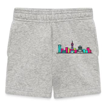 Art de la silhouette du château de la ville d’Osaka - Short Bébé - gris chiné - Devant