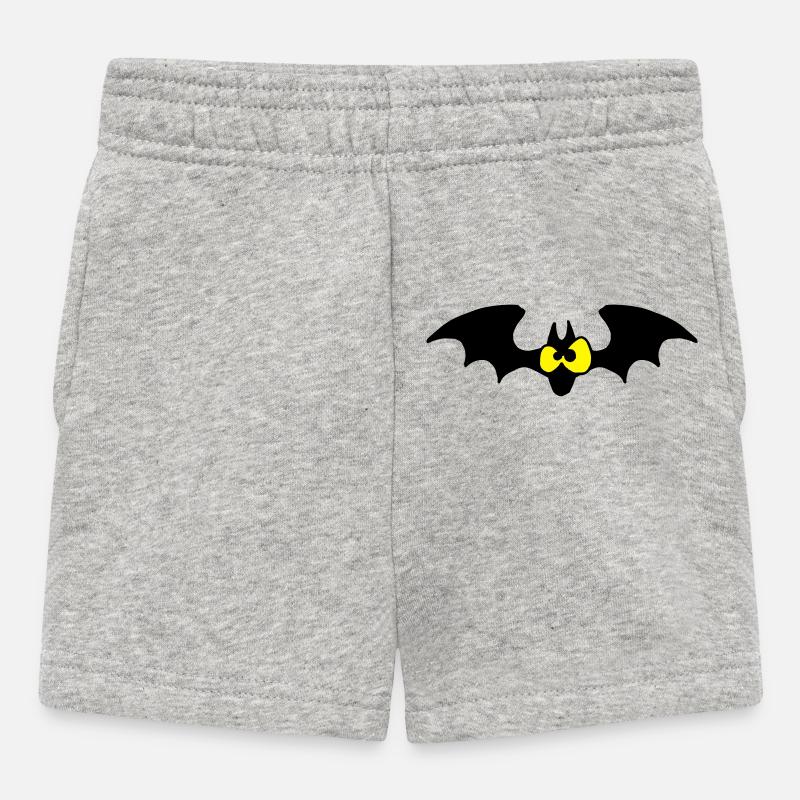 Staring Bat - Two Color Design - Baby Shorts - heather grey