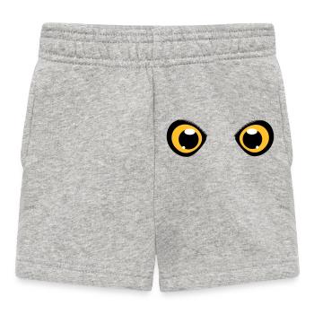 zwei leuchtende Augen einer Eule - Baby Shorts - Grau meliert - Vorne