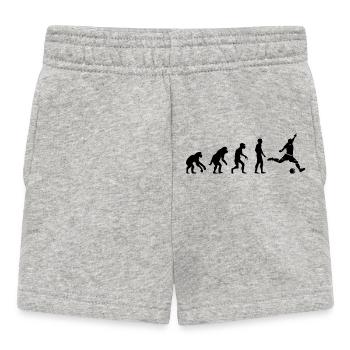 Fußball Evolution Affe lustige Designs Fan Verein - Baby Shorts - Grau meliert - Vorne