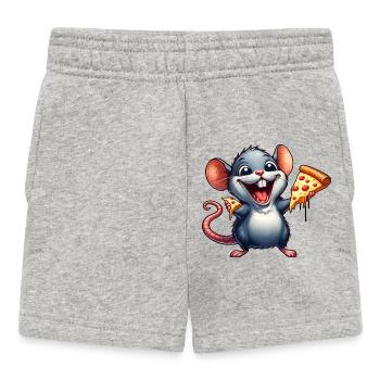 Laborratte Genießt Pizza Lustig - Baby Shorts - Grau meliert - Vorne
