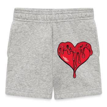 Cœur fondant rouge - Short Bébé - gris chiné - Devant