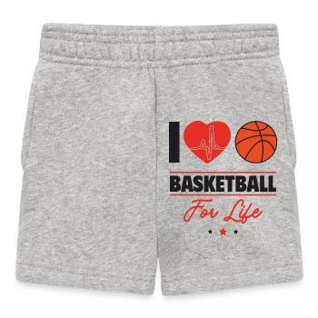 Ich liebe Basketball fürs Leben - Baby Shorts - Grau meliert - Vorne