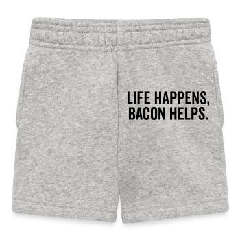 Life Happens Bacon Helps - Baby Shorts - heather grey - Front