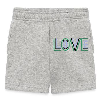 Rétro vert noir bleu score de tennis amour - Short Bébé - gris chiné - Devant