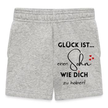 Glück ist, einen Sohn wie Dich zu haben - Baby Shorts - Grau meliert - Vorne
