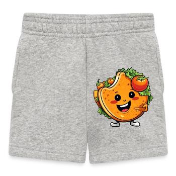 Mignon Kawaii Taco Wrap Design avec salade et - Short Bébé - gris chiné - Devant