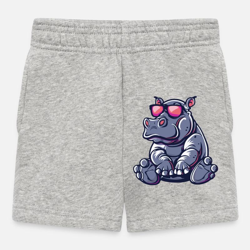 Hippo Comic Cool - Baby Shorts - heather grey
