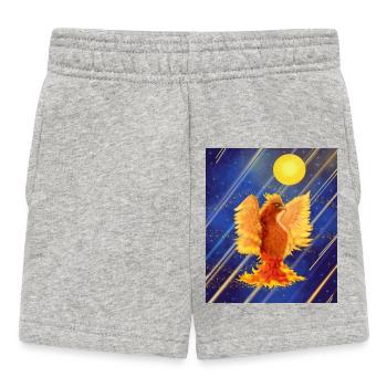 Cosmic Glowing Firebird: Cyber-Semurg - Baby Shorts - heather grey - Front